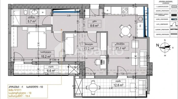 3-room apartment for sale in Saburtalo, Photo 1 of 2