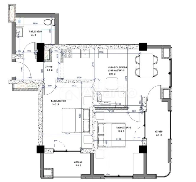 3-room apartment for sale in Vake, Photo 14 of 14
