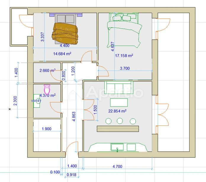 4-room apartment for sale in Digomi, Photo 2 of 13